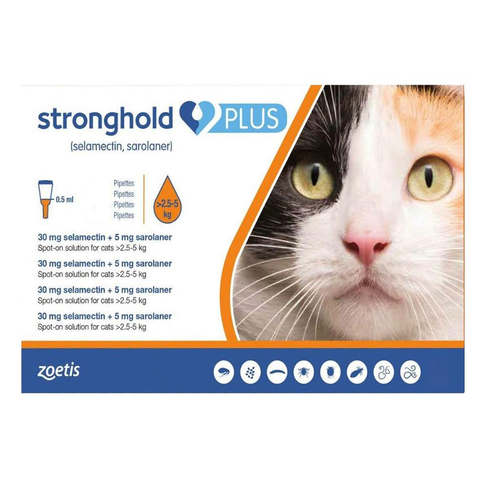 Stronghold Plus For Medium Cats 5.5-11lbs (Orange) 12 Pack